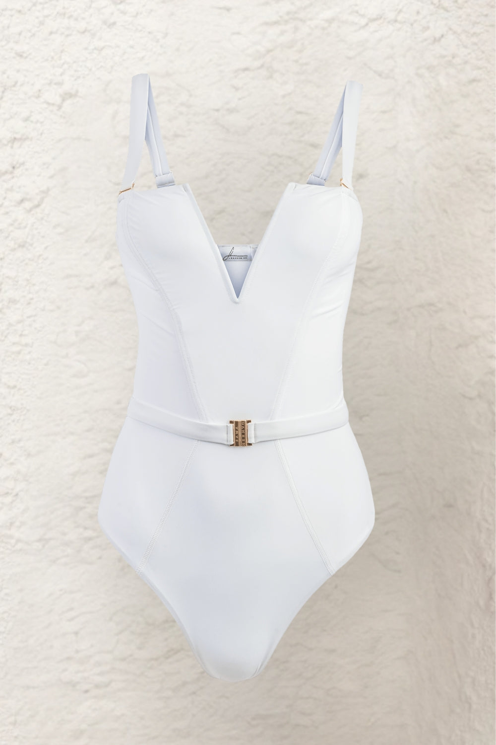 white swimwear cut out